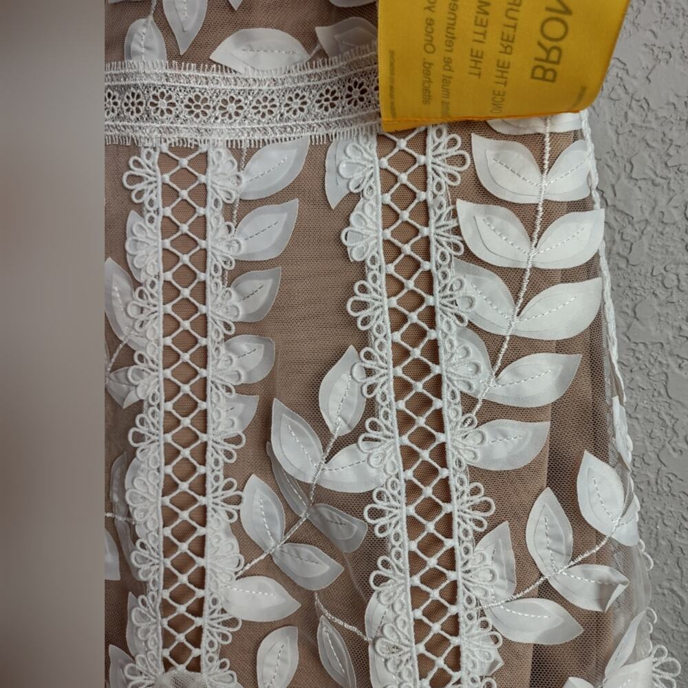 Bronx and Banco Saba Blanc Lace Midi-Dress Bridal Sleeveless White Nude Size 2 - Picture 15 of 16